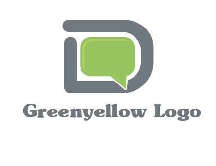 Chat icon in Letter D logo