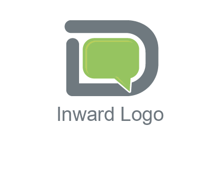 Chat icon in Letter D logo