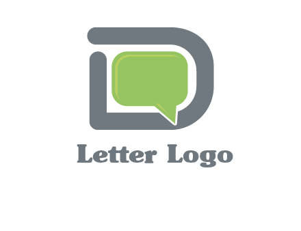 Chat icon in Letter D logo