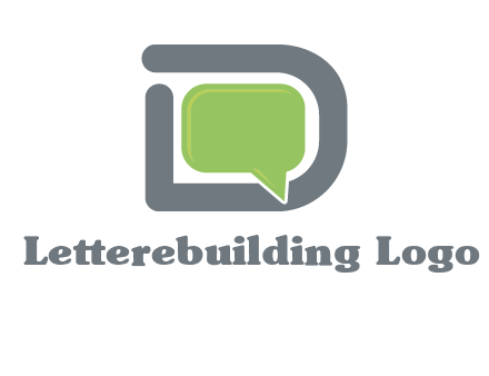 Chat icon in Letter D logo