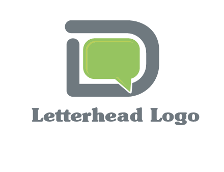 Chat icon in Letter D logo