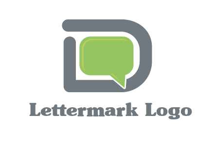 Chat icon in Letter D logo