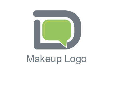 Chat icon in Letter D logo
