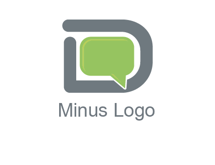 Chat icon in Letter D logo