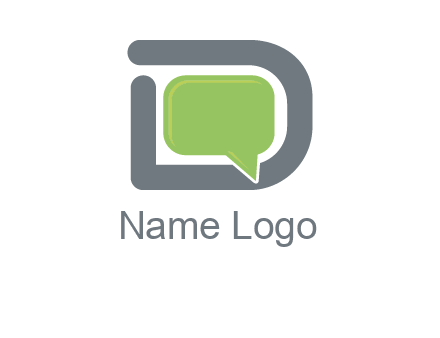 Chat icon in Letter D logo
