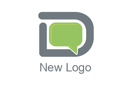 Chat icon in Letter D logo