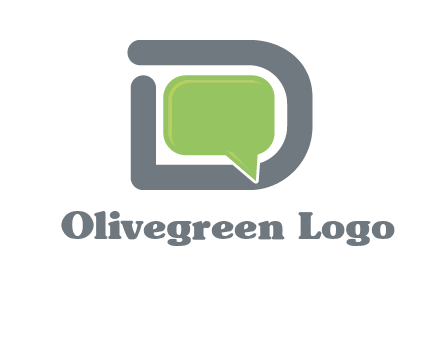 Chat icon in Letter D logo