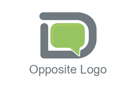 Chat icon in Letter D logo