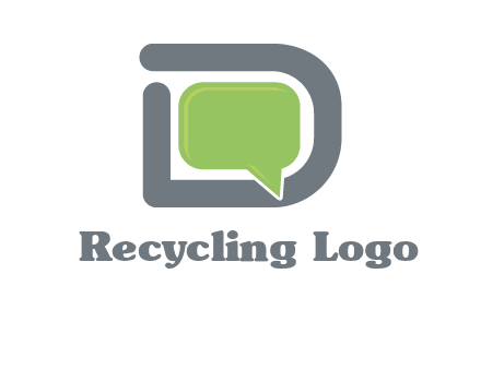 Chat icon in Letter D logo