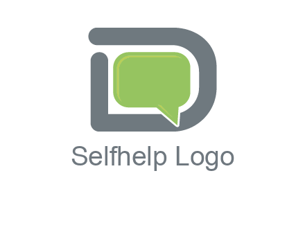 Chat icon in Letter D logo