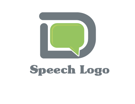 Chat icon in Letter D logo