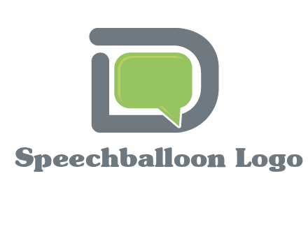 Chat icon in Letter D logo
