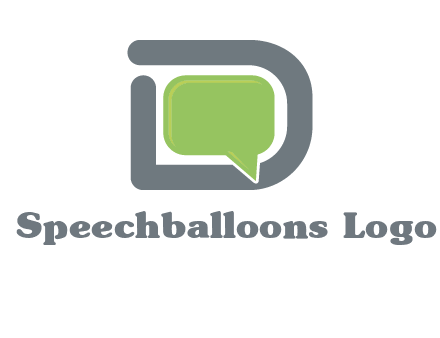 Chat icon in Letter D logo