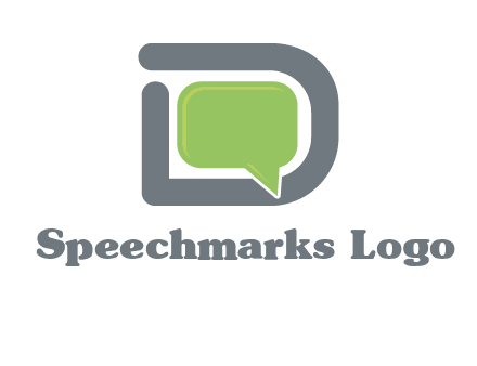Chat icon in Letter D logo