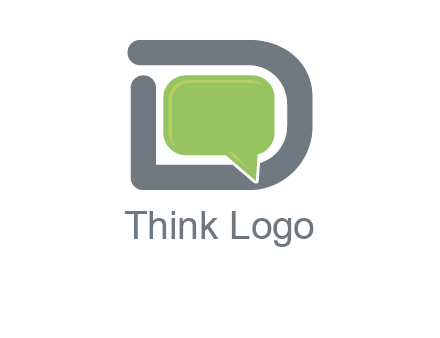 Chat icon in Letter D logo