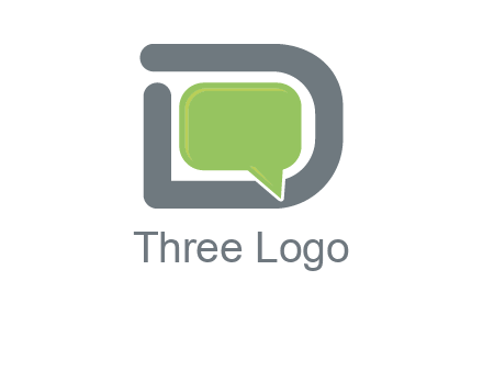 Chat icon in Letter D logo