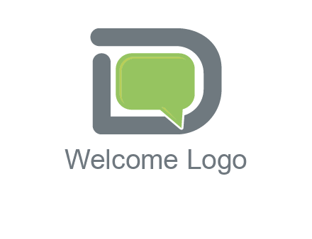 Chat icon in Letter D logo