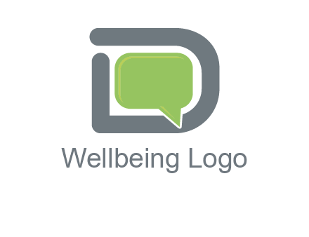 Chat icon in Letter D logo