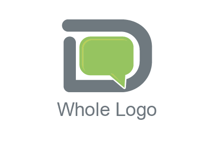 Chat icon in Letter D logo