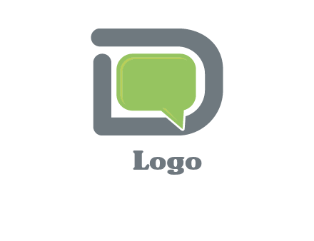 Chat icon in Letter D logo