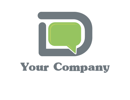 Chat icon in Letter D logo