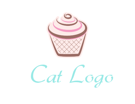 cupcake with swirl cream logo icon