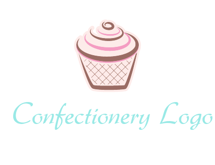 cupcake with swirl cream logo icon