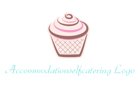 cupcake with swirl cream logo icon