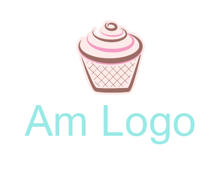 cupcake with swirl cream logo icon