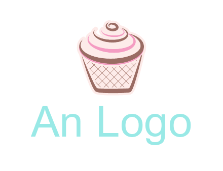 cupcake with swirl cream logo icon
