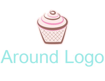 cupcake with swirl cream logo icon
