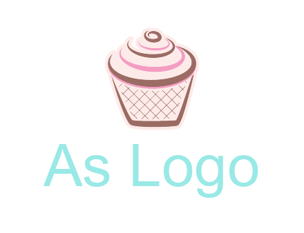 cupcake with swirl cream logo icon