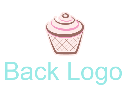 cupcake with swirl cream logo icon