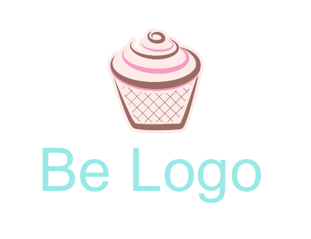cupcake with swirl cream logo icon