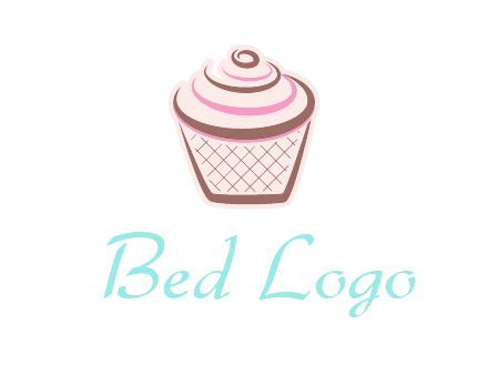 cupcake with swirl cream logo icon