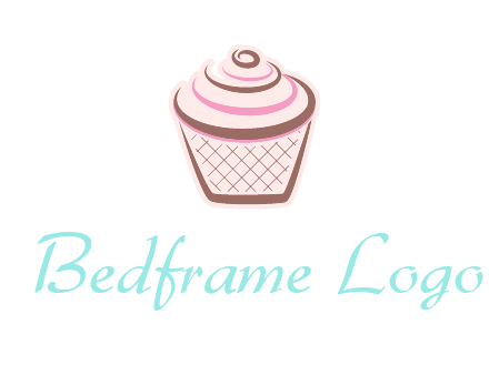 cupcake with swirl cream logo icon