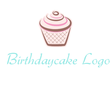 cupcake with swirl cream logo icon