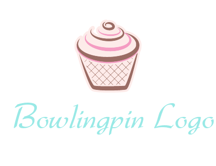 cupcake with swirl cream logo icon
