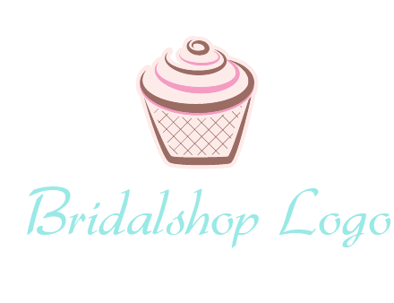 cupcake with swirl cream logo icon