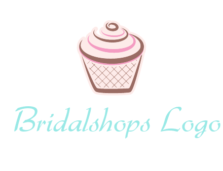 cupcake with swirl cream logo icon