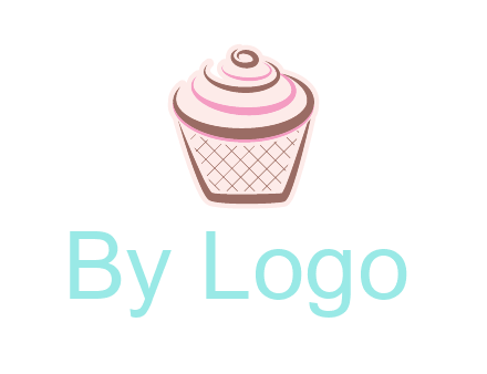 cupcake with swirl cream logo icon