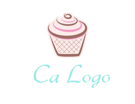 cupcake with swirl cream logo icon