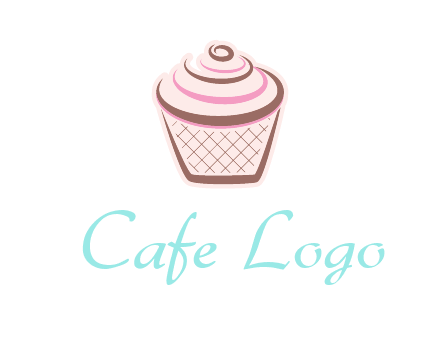 cupcake with swirl cream logo icon