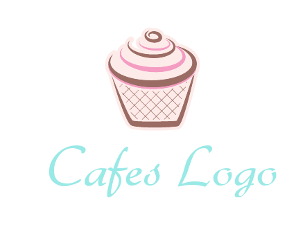 cupcake with swirl cream logo icon