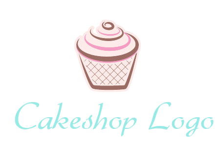 cupcake with swirl cream logo icon