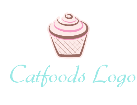 cupcake with swirl cream logo icon