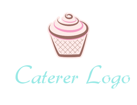 cupcake with swirl cream logo icon