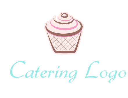 cupcake with swirl cream logo icon