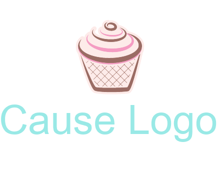 cupcake with swirl cream logo icon