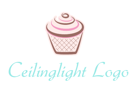 cupcake with swirl cream logo icon